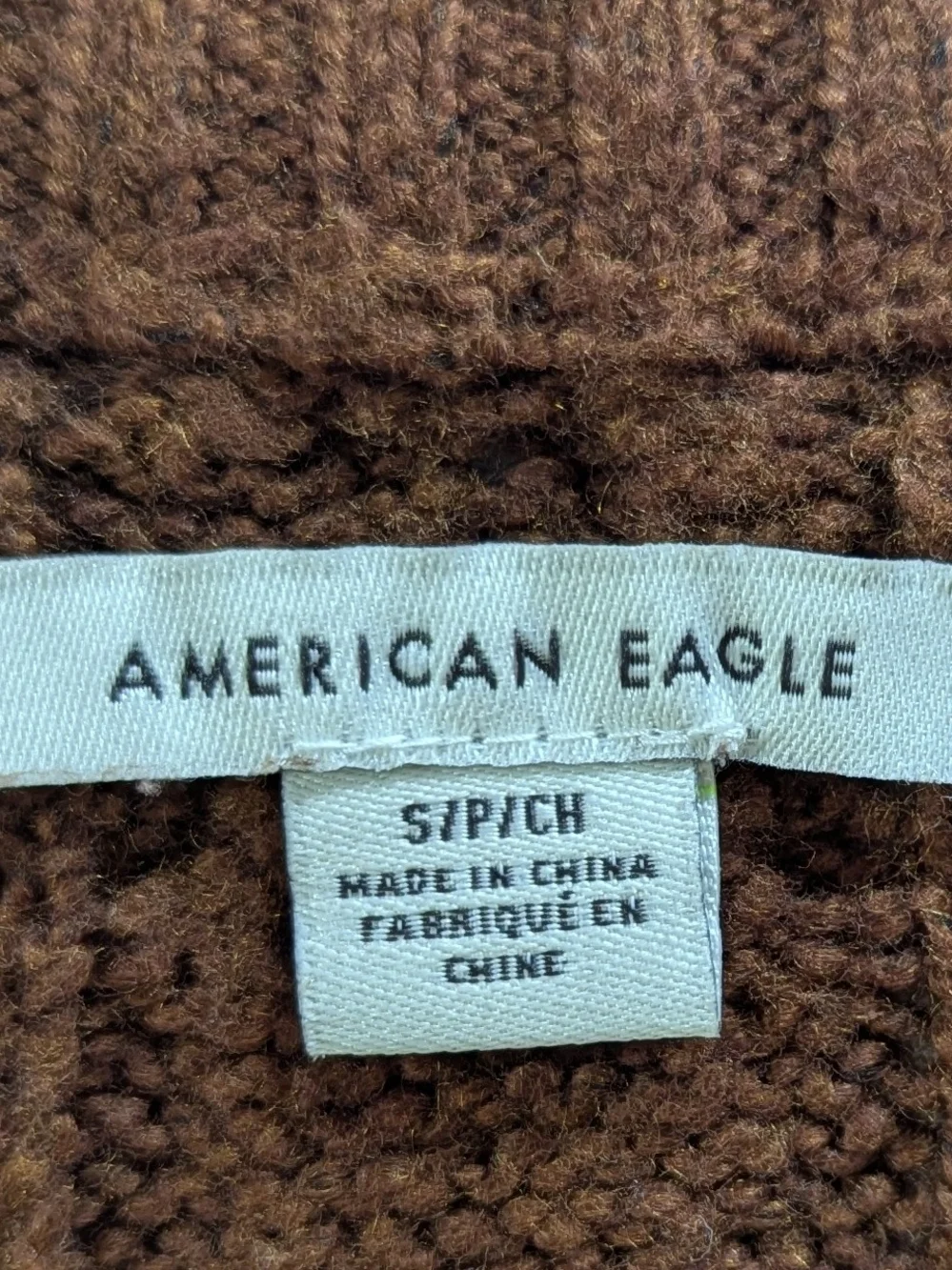 American Eagle Cozy Brown Cable-Knit Sweater & Cardigan Lot Size Small - Picture 3 of 9